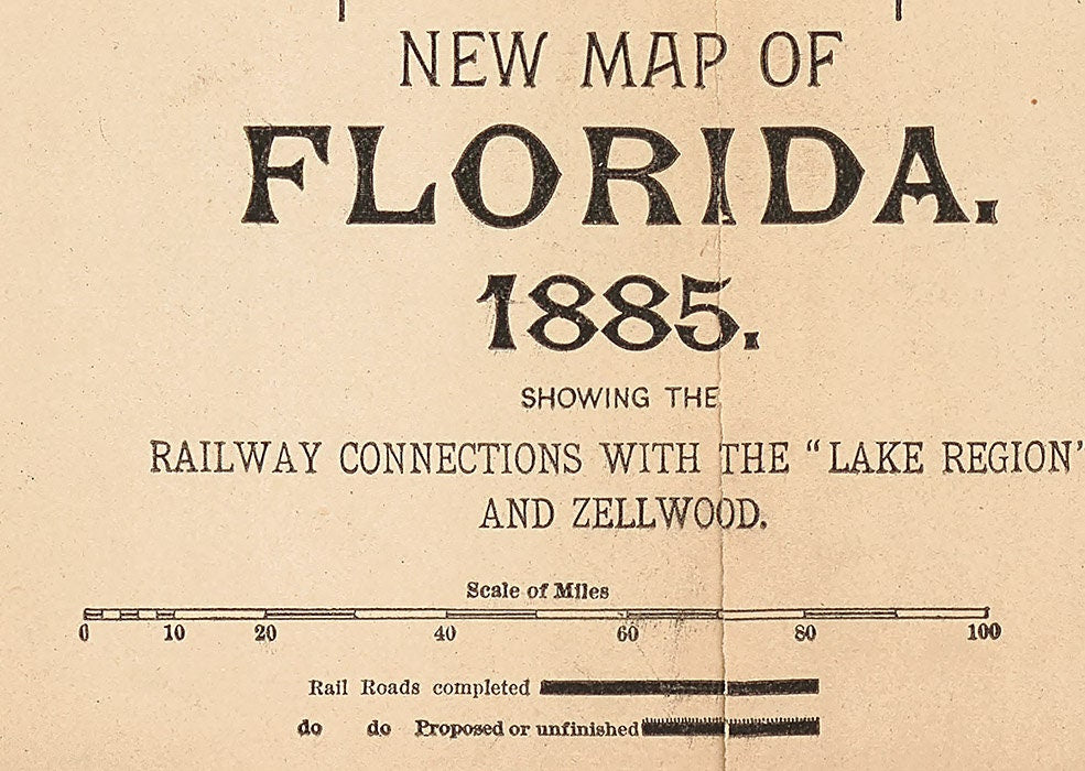 1885 Map of Florida Showing Railroad Connections