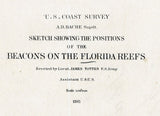1861 Map of the Florida Keys and Reefs