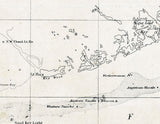 1861 Map of the Florida Keys and Reefs