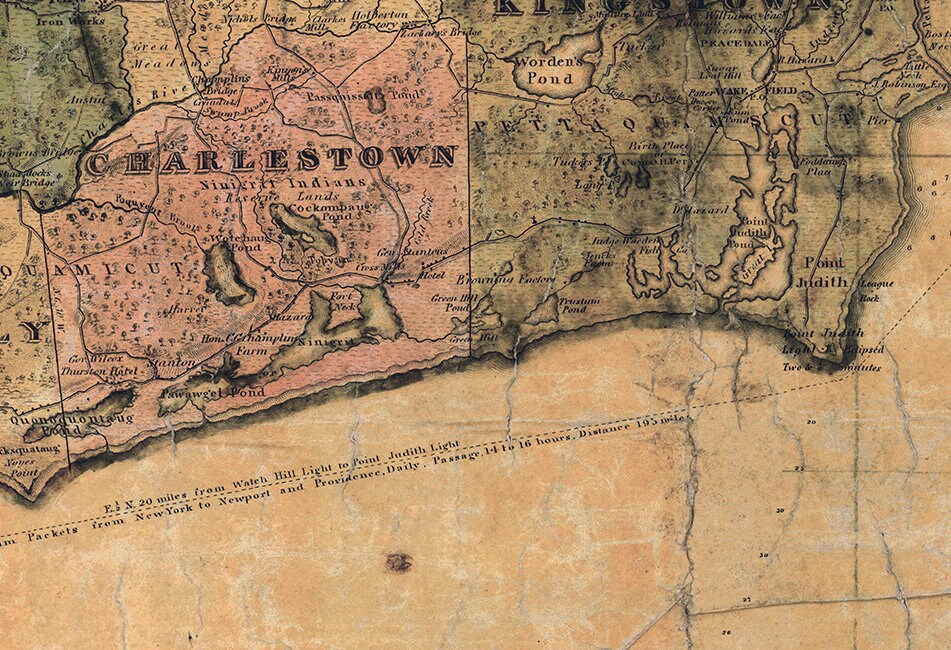 1831 Map of the State of Rhode Island