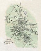 1853 Map of Morristown Morris County New Jersey