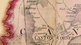 1858 Map of Canton Township Norfolk County Massachusetts