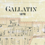 1878 Map of Gallatin Sumner County Tennessee