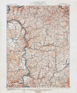 1903 Topo Map of Masontown PA Quadrangle Carmichaels Ceylon