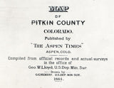 1884 Map of Pitkin County Colorado