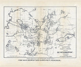 1887 Map of the Lakes Around Oconomowoc Wisconsin