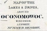 1887 Map of the Lakes Around Oconomowoc Wisconsin