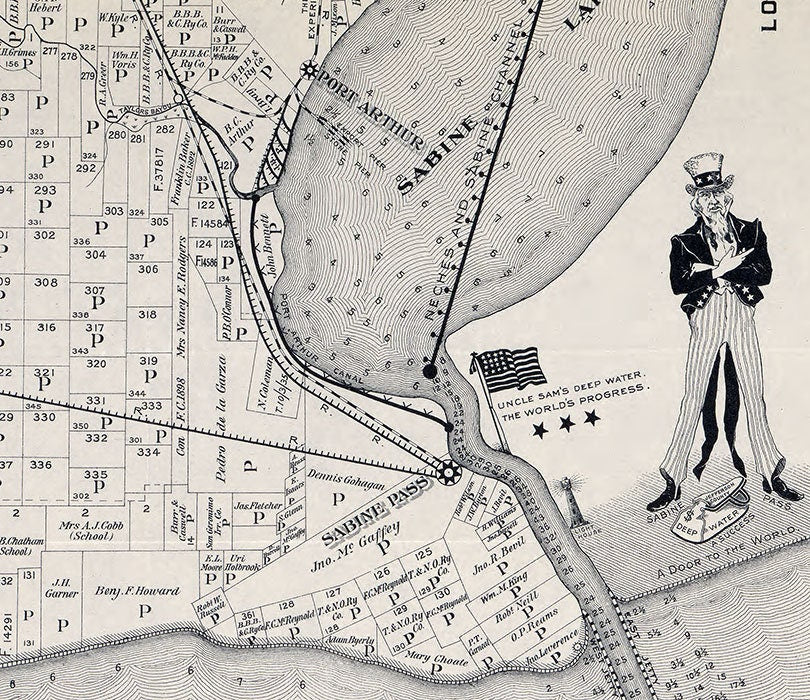 1898 Map of Jefferson County Texas