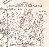 1925 Topo Map of Brownwood Texas