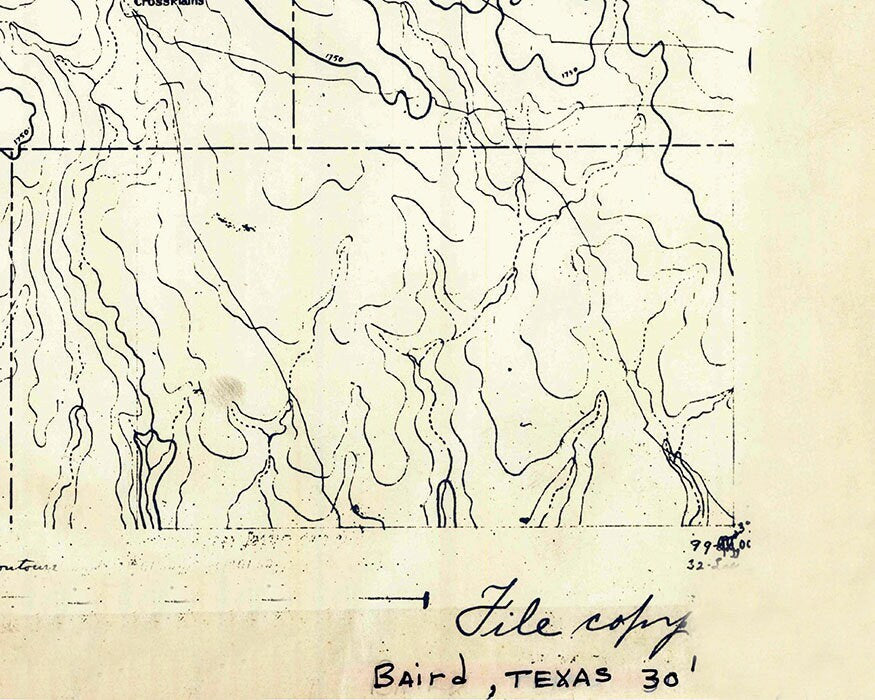 1931 Topo Map of Baird Texas Callahan County