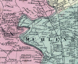 1862 Map of Bern Ontelaunee and Muhlenberg Townships Berks County Pennsylvania