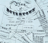 1862 Map of Boyertown Berks County Pennsylvania