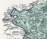 1862 Map of Muhlenberg Alsace and Reading Townships Berks County Pennsylvania