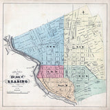1862 Map of Reading Berks County Pennsylvania