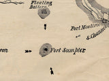 1884 Map of Charleston Harbor and Fort Sites South Carolina