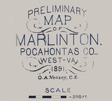 1891 Map of Marlinton Pocahontas County West Virginia