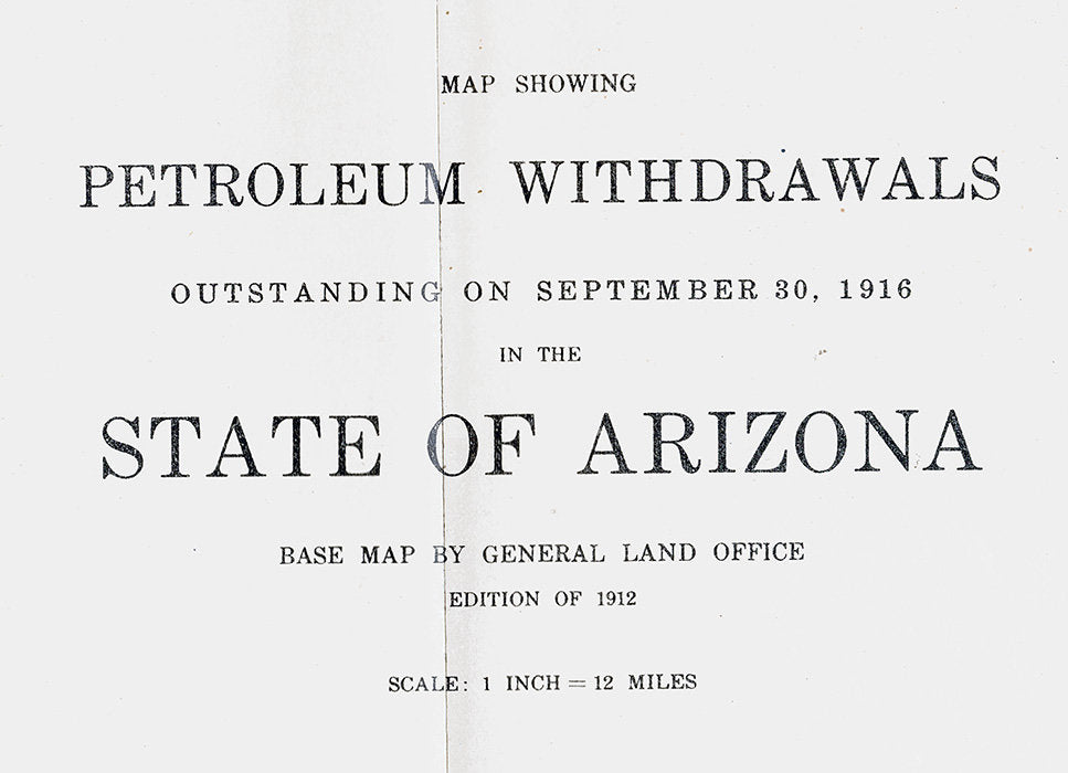 1916 Map of Arizona Petroleum Sites