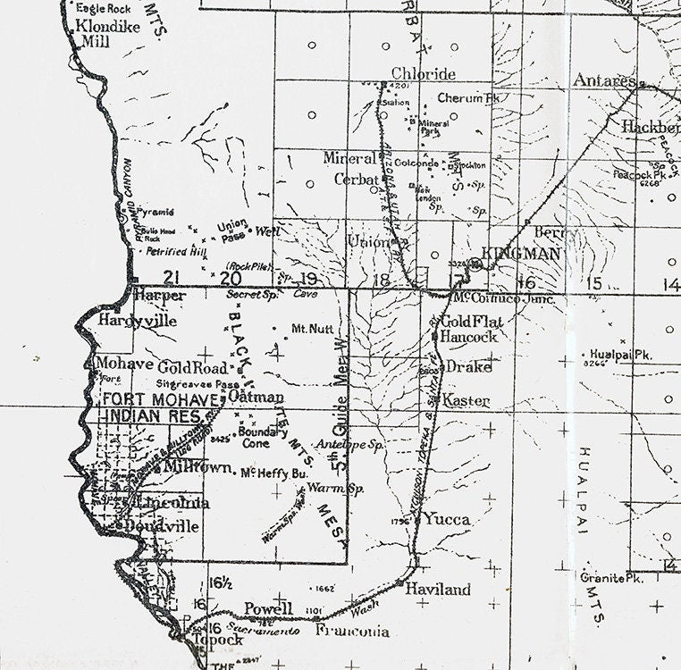 1916 Map of Arizona Petroleum Sites