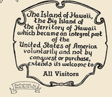 1937 Cartoon Map of The Big Island of Hawaii