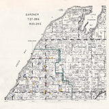 1890s Town Map of Gardner Door County Wisconsin