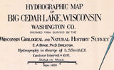 1899 Map of Big Cedar Lake Washington County Wisconsin