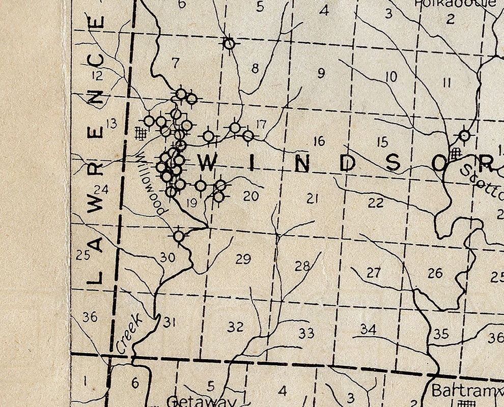 1916 Oil & Gas Well Map of Lawrence Scioto and Southwestern Gallia County Ohio