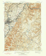 1931 Topo Map of Uniontown Pennsylvania Fayette County Brownfield