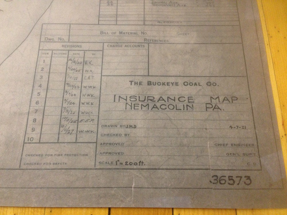 1921 Nemacolin Pa Town Map Reproduction