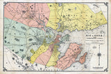 1884 Map of Salem Massachusetts and Surrounding Towns