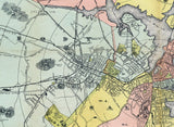 1884 Map of Salem Massachusetts and Surrounding Towns