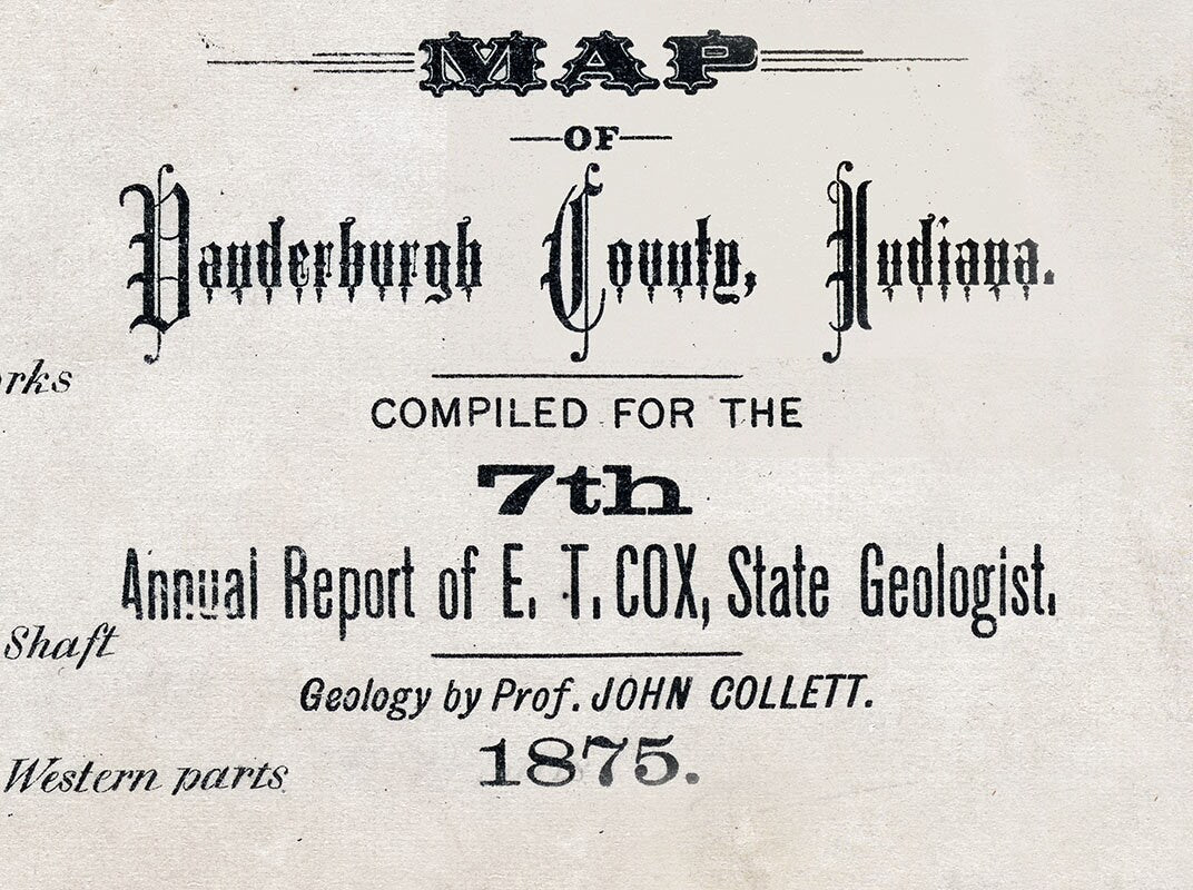 1876 Map of Vanderburgh County Indiana