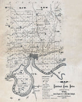 1876 Map of Vanderburgh County Indiana