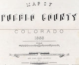 1888 Farm Line Map of Pueblo County Colorado Genealogy