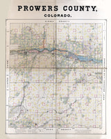 1889 Map of Prowers County Colorado