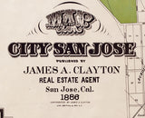 1886 Map of the City of San Jose California