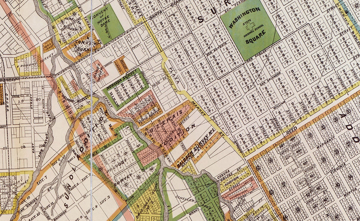 1886 Map of the City of San Jose California