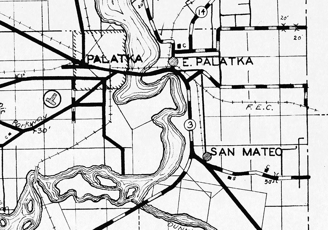 1934 Map of Putnam County Florida