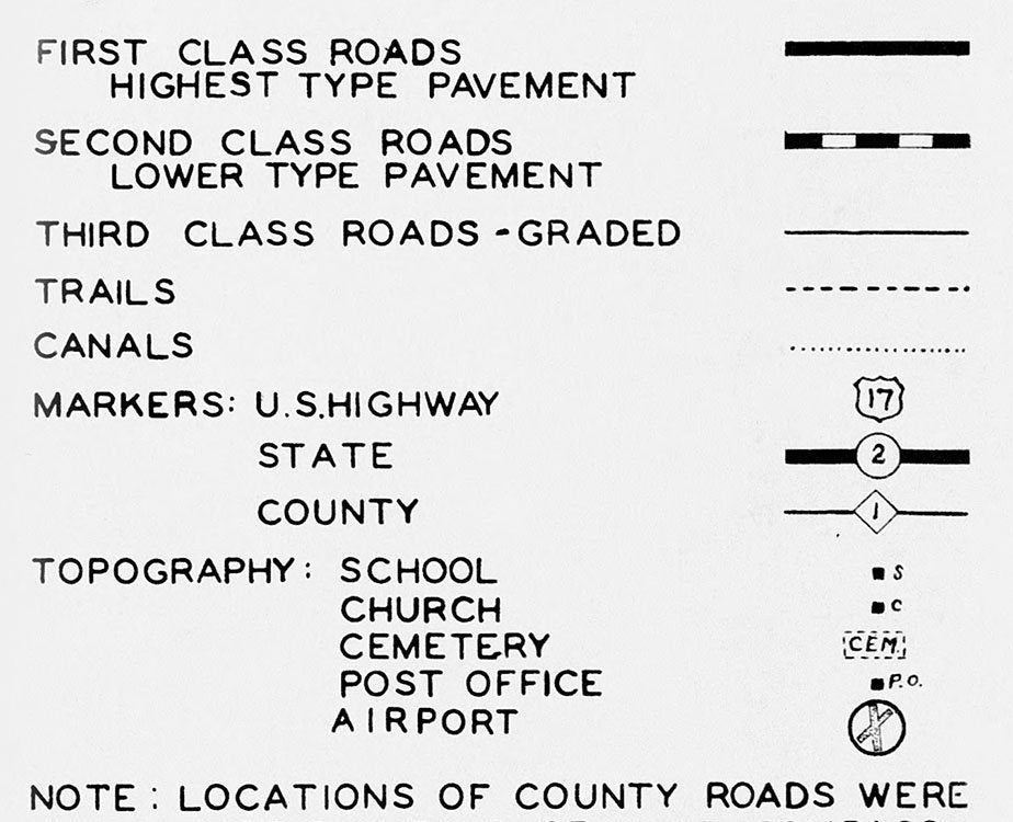 1934 Map of Saint Johns County Florida