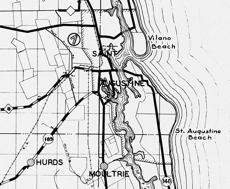 1934 Map of Saint Johns County Florida