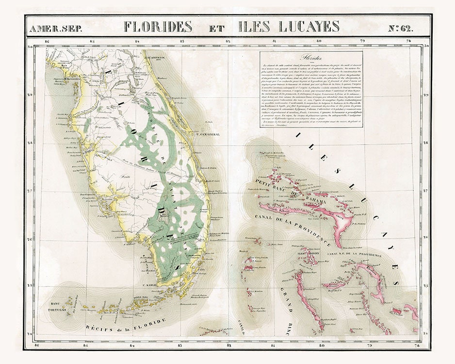 1827 Map of Florida and the Bahamas