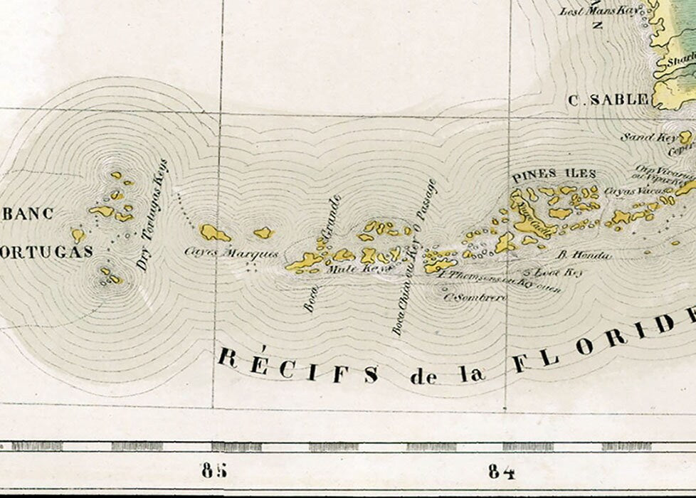 1827 Map of Florida and the Bahamas