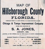 1892 Map of Hillsborough County Florida