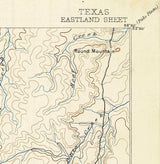 1894 Topo Map of Eastland Texas