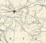 1894 Topo Map of Eastland Texas