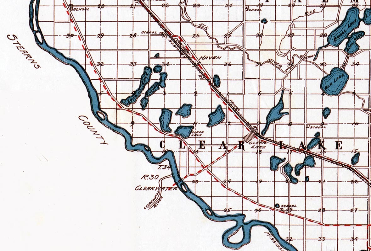 1913 Map of Sherburne County Minnesota