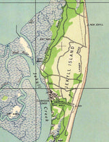 1945 Topo Map of Saint Simons Island Brunswick Georgia Quadrangle