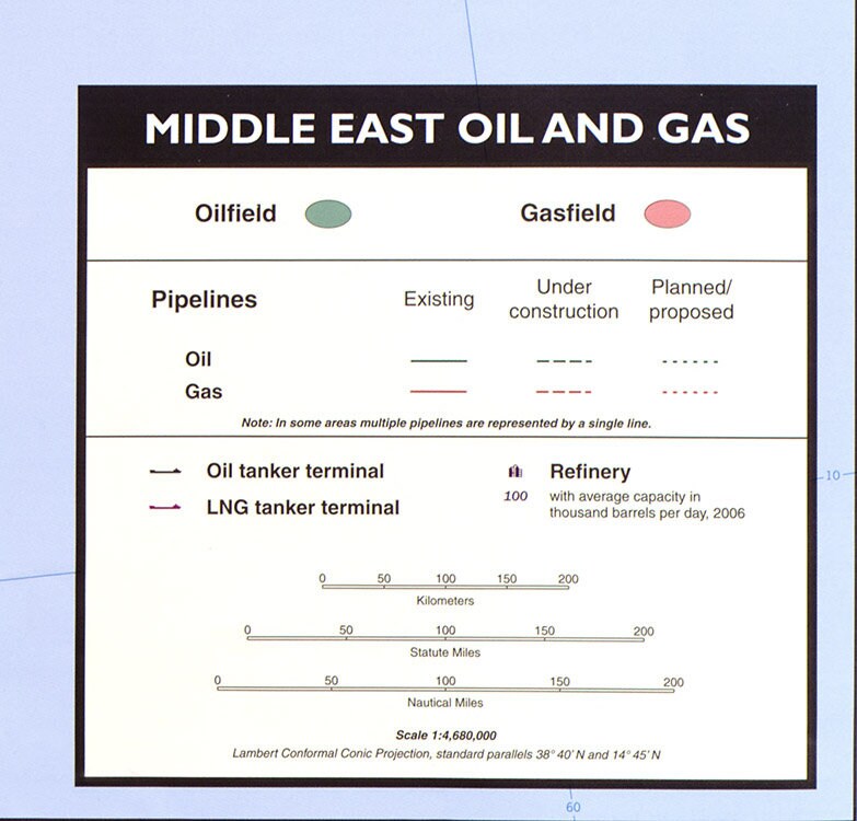 2007 Map of Middle East Oil and Gas Fields