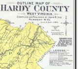 1925 Map of Hardy County West Virginia