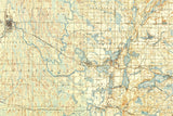 1909 Map of Oconomowoc Wisconsin Lakes and Watertown