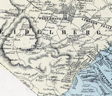 1862 Map of Lower Heidelberg and Spring Townships Berks County Pennsylvania